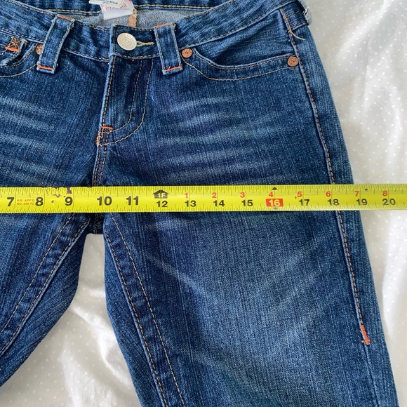 True Religion Joey Godiva Jeans Embroidered Floral Wide Leg Vintage Womens 27 - Picture 10 of 10